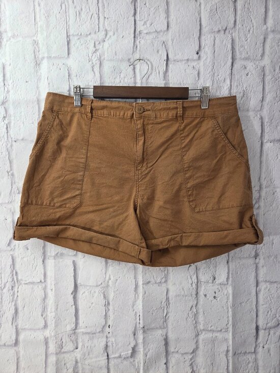 Social Standard By Sanctuary Pants - Social Standard by Sanctuary XXL Dark Tan Button Cuff Casual Summer Shorts